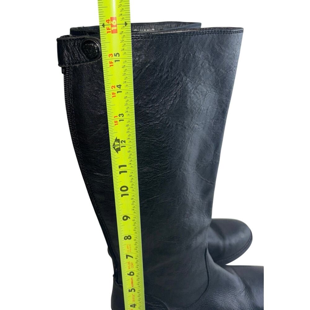 Arturo Chiang Black Leather Tall Riding Boots Size 7 - Picture 3 of 13